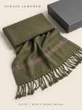 J. men's wool shawl in olive