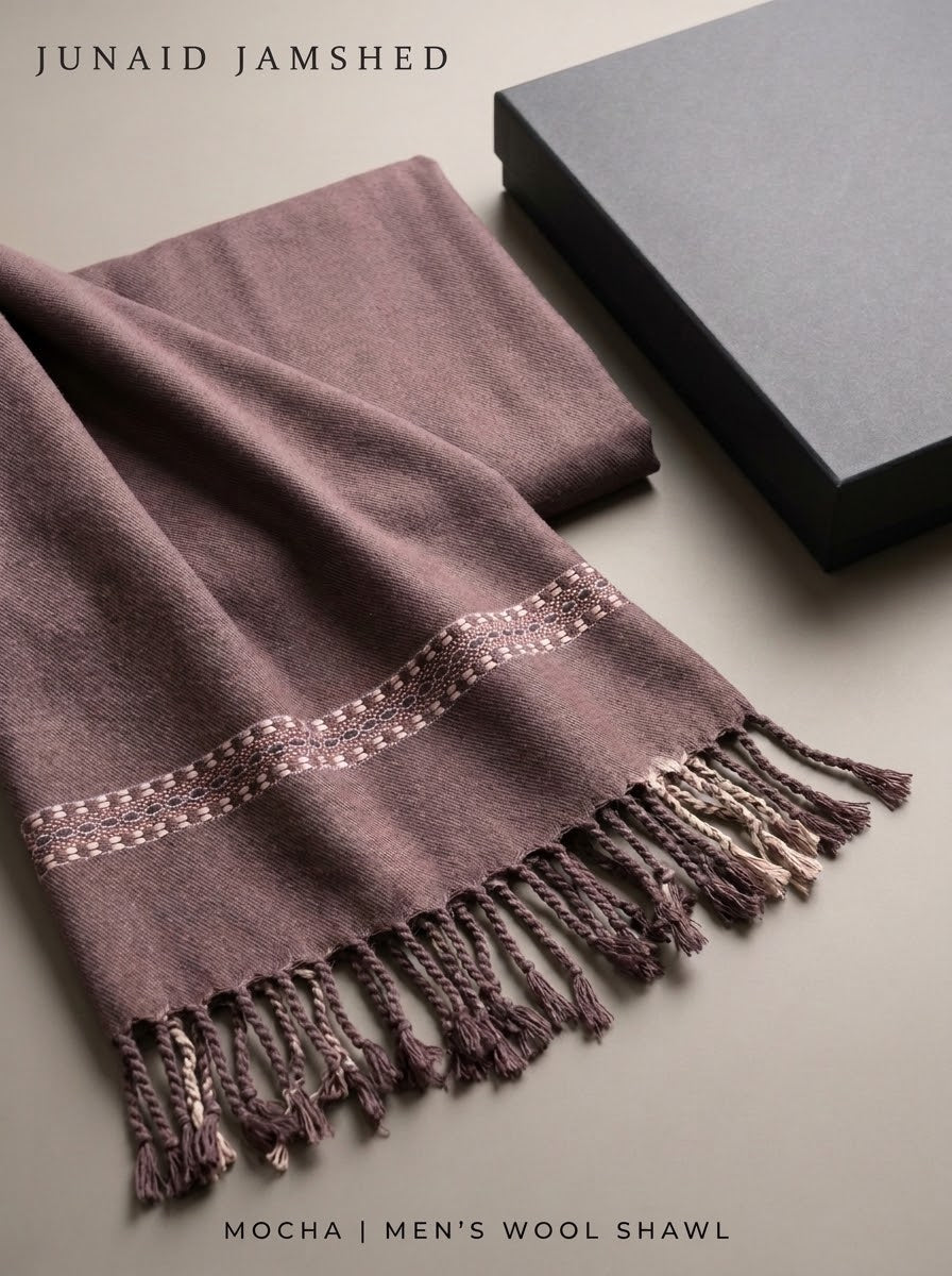 J. men's wool shawl in mocha