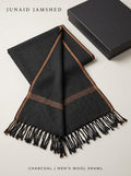J. men's wool shawl in charcoal
